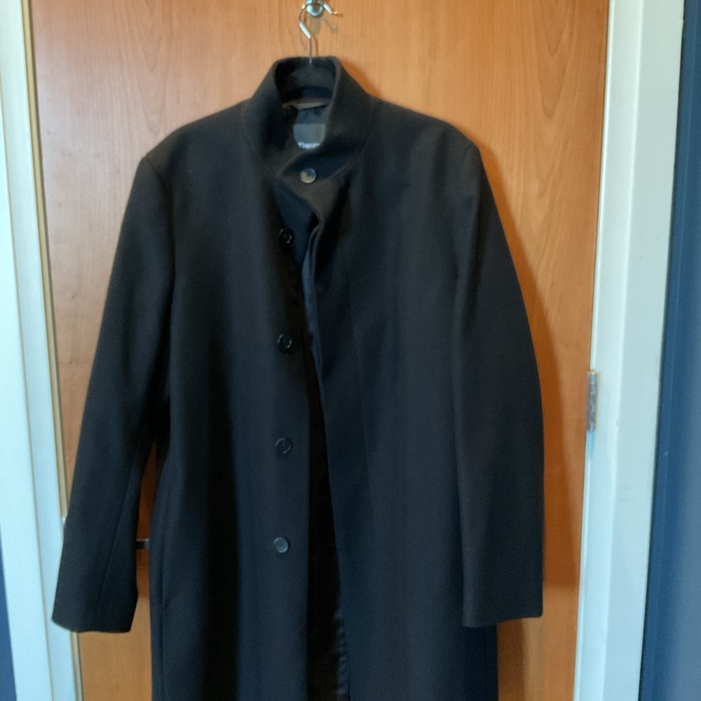 Theory Men's Black Wool Overcoat